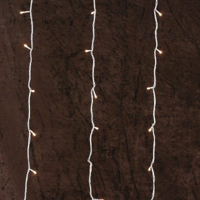 140Λ. LED Λευκα Κουρτινα Επεκτεινομενα 1x3m +3m Καλωδιο