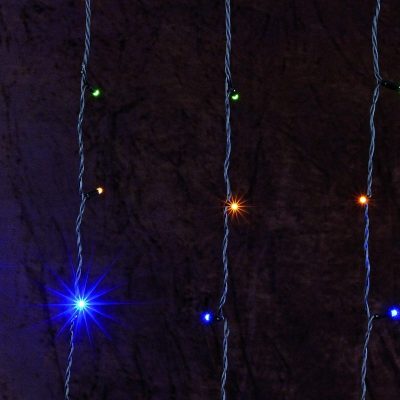 140Λ LED Χρωματιστο κουρτινα Επεκτεινομενο 2,1x1,5m +1,5m Καλωδιο