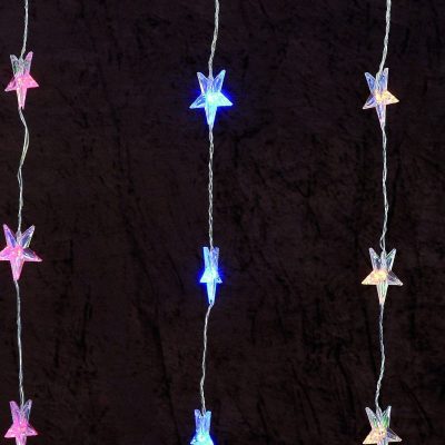 80Λ LED Χρωματιστα Κουρτινα Με Μετασχηματιστη 8Προγ. Φωτισμου 3x1m +3m Καλωδιο